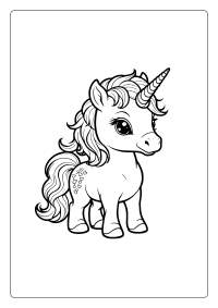 Little Heart Unicorn Coloring Page