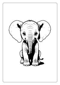 Cute Elephant Coloring Page