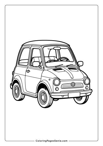 Cute Car Coloring Page