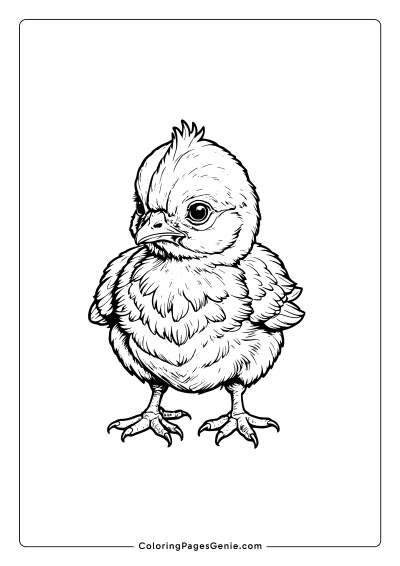 Cute Chicken Coloring Page