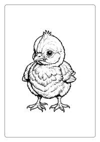 Cute Chicken Coloring Page