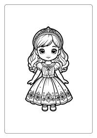 Beautiful Princess Sparkle Dress Coloring Page